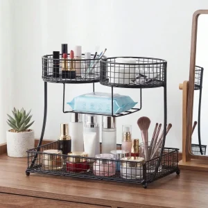 3-Tier Metal Makeup Organizer for Vanity - Thumbnail Image 9