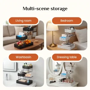 3-Tier Metal Makeup Organizer for Vanity - Thumbnail Image 7
