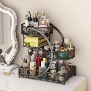 3-Tier Metal Makeup Organizer for Vanity - Thumbnail Image 11