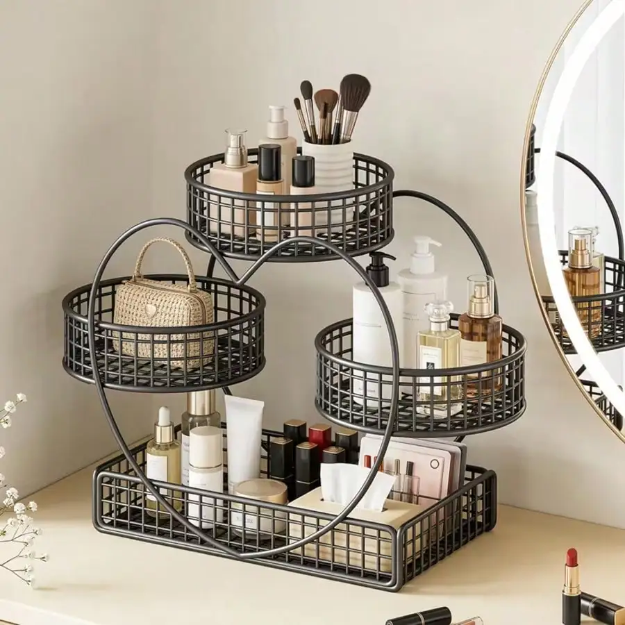 3-Tier Metal Makeup Organizer for Vanity - Image 10