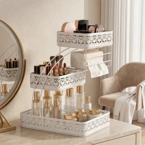 3-Tier Metal Makeup Organizer for Vanity - Thumbnail Image 5