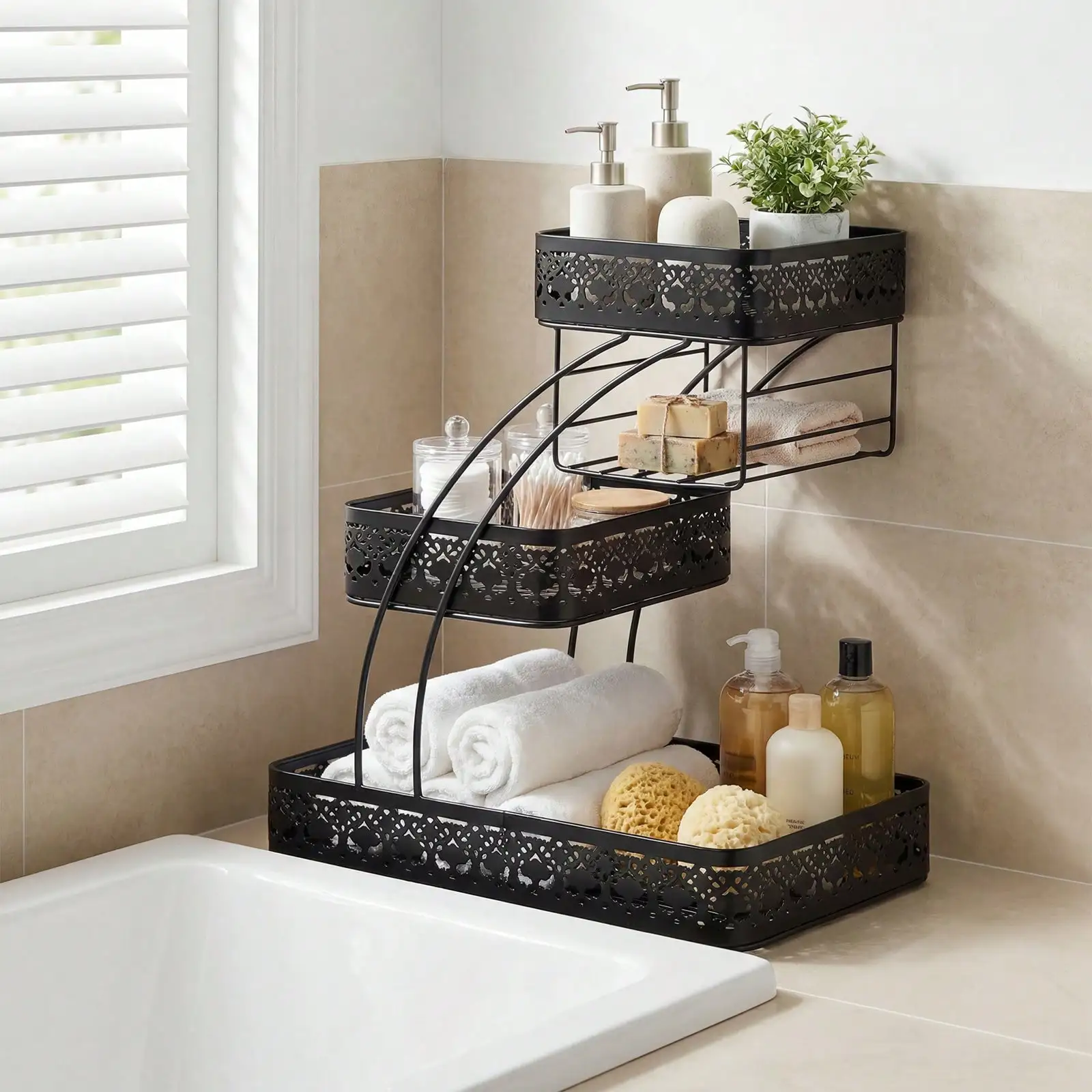 3-Tier Metal Makeup Organizer for Vanity - Image 4